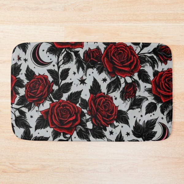 Item preview, Midnight Roses Under the Crescent Moon Graphic Design designed and sold by INKRebelGraphic.