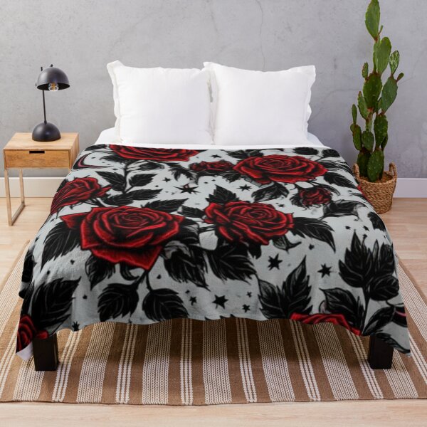 Item preview, Midnight Roses Under the Crescent Moon Graphic Design designed and sold by INKRebelGraphic.