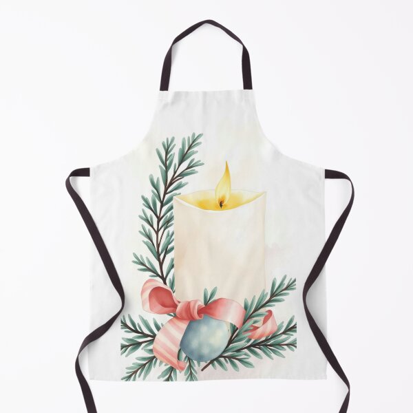 Item preview, Watercolor Christmas Candle with Ornament and Ribbon designed and sold by Vida e Arte.