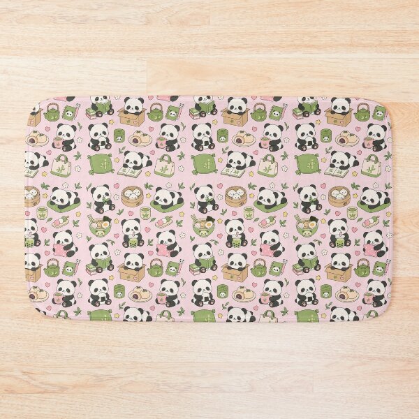 Item preview, Cozy Panda Tea House Kawaii Pattern designed and sold by Soft Berry Studio.