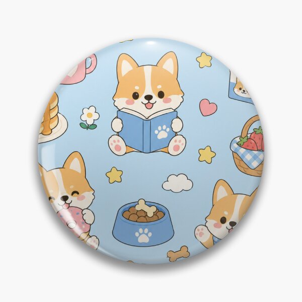 Item preview, Cute Shiba Reading Club Kawaii Pattern designed and sold by Soft Berry Studio.