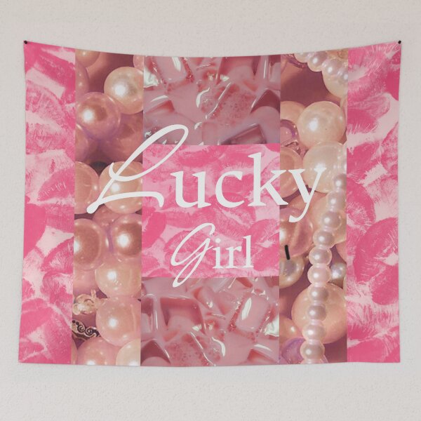 Item preview, Lucky Girl – Pink Coquette Collage designed and sold by CrisCat.