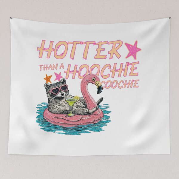 Item preview, Hoochie Coochie Raccoon Flamingo Lake Day designed and sold by EvrmoodCo.