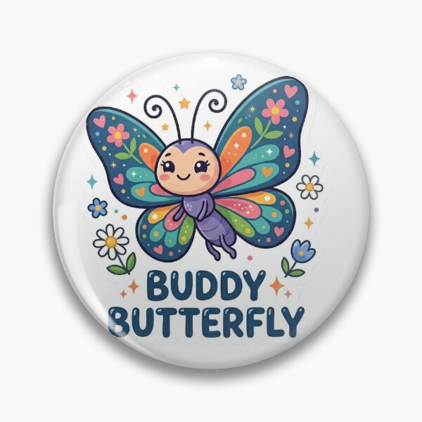 Item preview, Cute Buddy Butterfly Kawaii Cartoon Sticker Art designed and sold by ShadowSketch-HP.