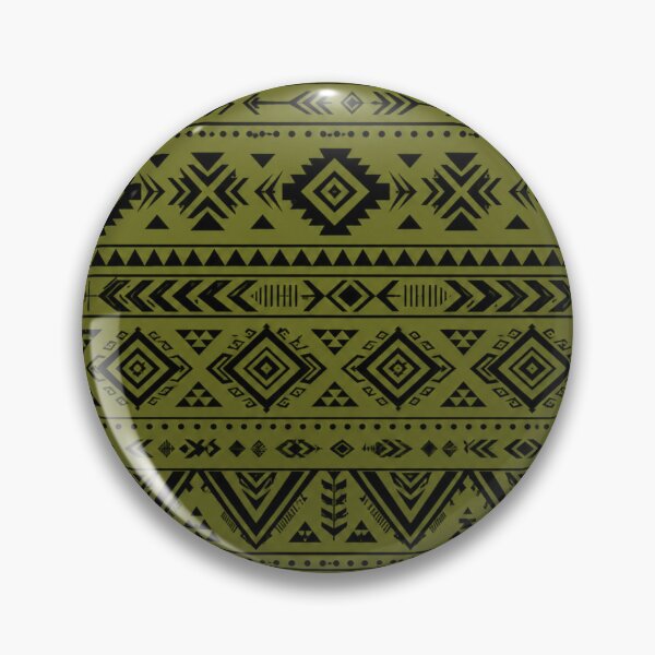 Item preview, Black Tribal Geometric Seamless Pattern on Moss Green Background designed and sold by optimusprime39.