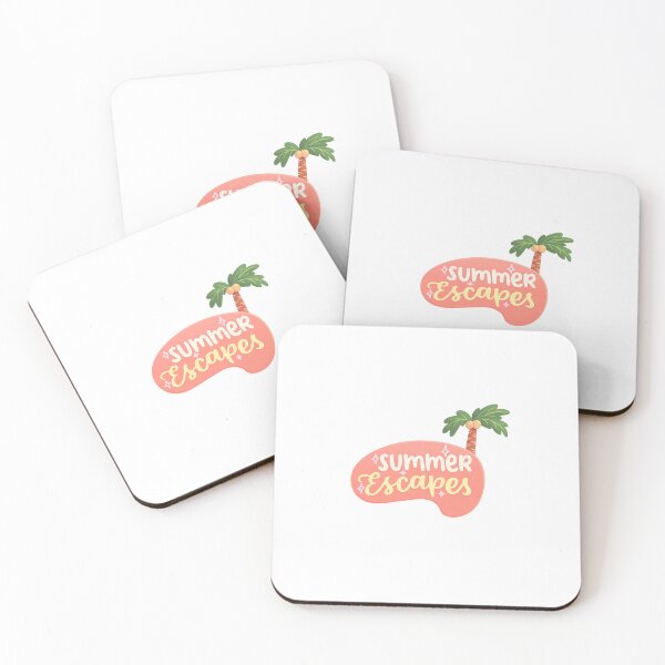 Item preview, Summer Escapes Palm Tree Typography | Cute Tropical Vacation Sticker | Aesthetic Summer Design designed and sold by Maanvir.
