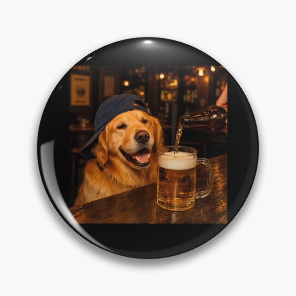 Item preview, Golden Retriever Dog Drinking Beer Meme Vintage designed and sold by nosu-art-pod.