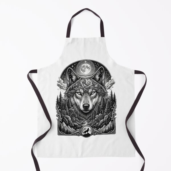 Item preview, Majestic Wolf Mountain Moonlight Vintage Engraving Apparel Design designed and sold by Ponsak.