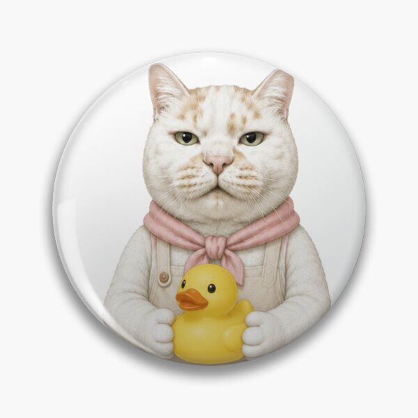 Item preview, The Grumpy Caretaker Cat with Rubber Ducky designed and sold by Komatoya.