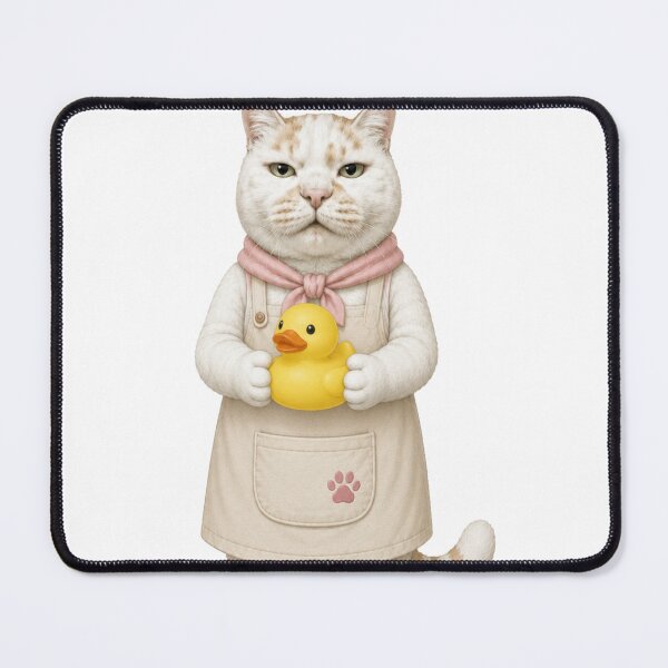 Item preview, The Grumpy Caretaker Cat with Rubber Ducky designed and sold by Komatoya.