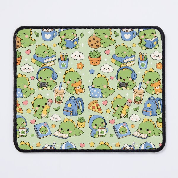 Item preview, Cute Dinosaur Study Buddy Kawaii Pattern designed and sold by Soft Berry Studio.