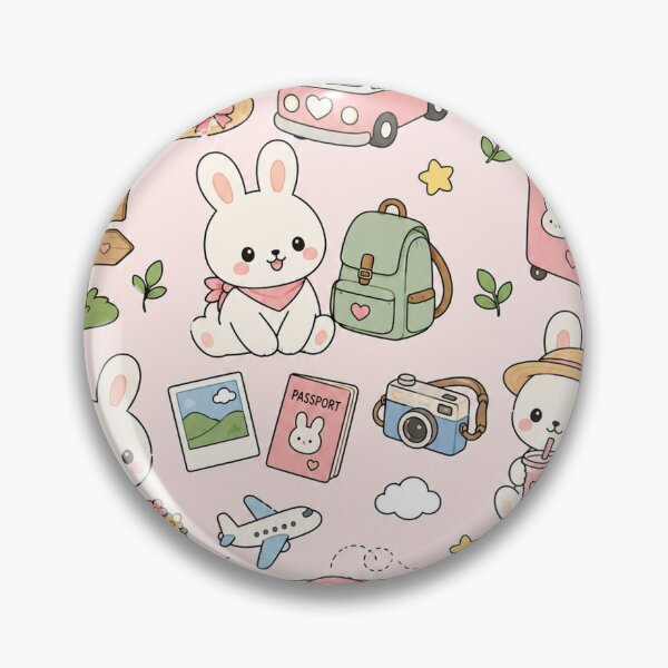 Item preview, Cute Bunny Travel Adventure Kawaii Pattern designed and sold by Soft Berry Studio.