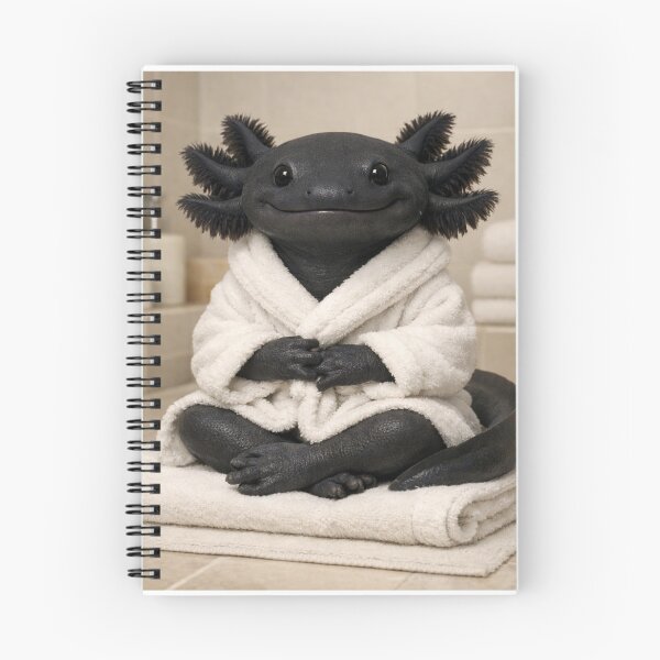 Item preview, Cozy Bathrobe Melanoid Axolotl designed and sold by Sillytoe.