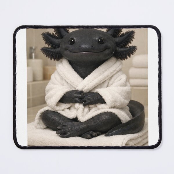 Item preview, Cozy Bathrobe Melanoid Axolotl designed and sold by Sillytoe.