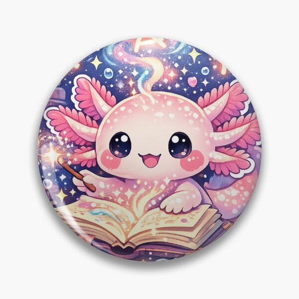 Item preview, Axolotl Book Mage Sticker Kawaii Fantasy Reader Aesthetic for Book Lovers & Collectors designed and sold by CutePrintCorner.