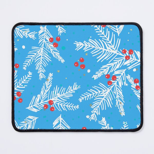 Item preview, Christmas Snowy Branches And Red Berries Aqua Pattern designed and sold by DEC02.