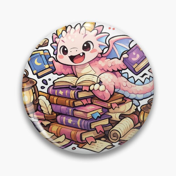 Item preview, Dragon Book Nest Sticker Kawaii Fantasy Reader Aesthetic for Book Lovers & Dragon Fans designed and sold by CutePrintCorner.