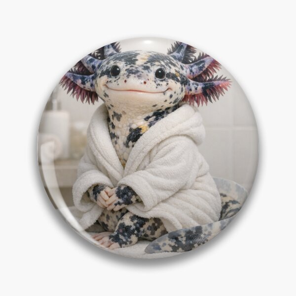Item preview, Cozy Bathrobe Mosaic Axolotl designed and sold by Sillytoe.