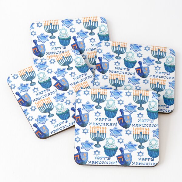 Item preview, Hanukkah Pattern: Menorahs, Dreidels, and Star of David designed and sold by DEC02.