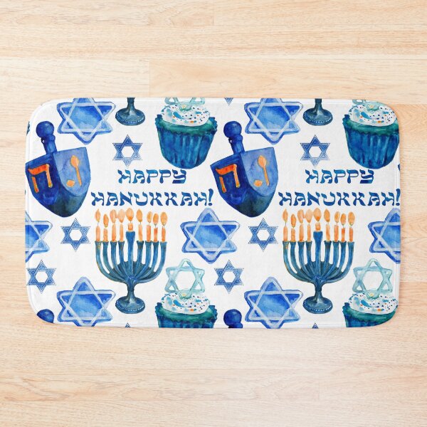 Item preview, Hanukkah Pattern: Menorahs, Dreidels, and Star of David designed and sold by DEC02.