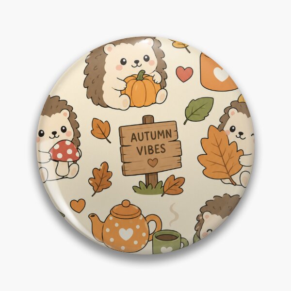 Item preview, Cute Hedgehog Autumn Vibes Kawaii Pattern designed and sold by Soft Berry Studio.