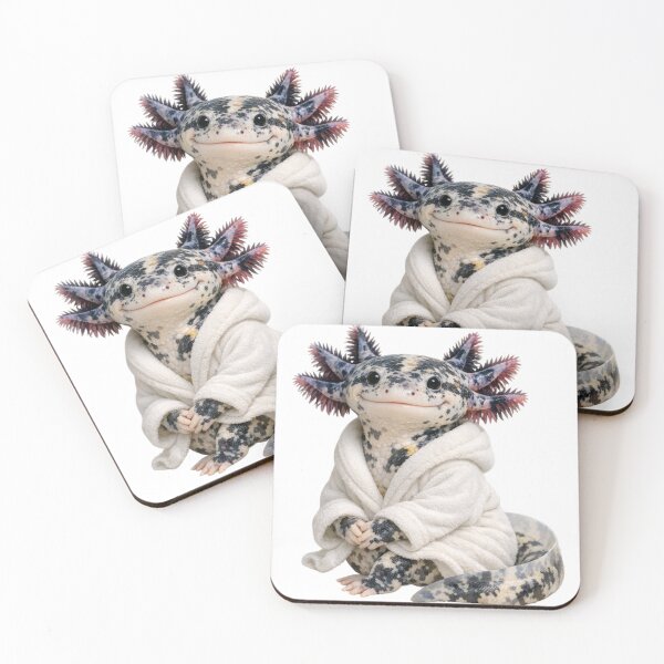 Item preview, Bathrobe Mosaic Axolotl designed and sold by Sillytoe.
