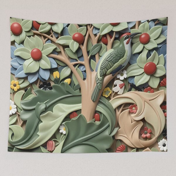 Item preview, William Morris Woodpeckers in Tree designed and sold by Vicky Brago-Mitchell®.