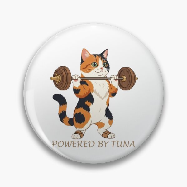 Item preview, Funny Calico Cat Lifting Gold Dumbbells Fitness Illustration designed and sold by Northern Glow Art.