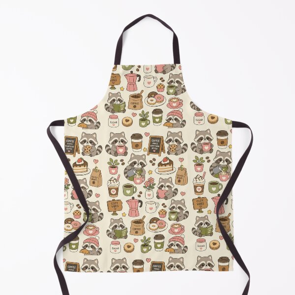 Item preview, Cute Raccoon Coffee Cafe Kawaii Pattern designed and sold by Soft Berry Studio.