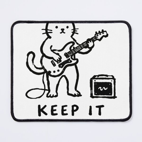 Item preview, Keep It Fuzzy – Funny Cat Playing Guitar Music Lover Graphic designed and sold by cladeart.