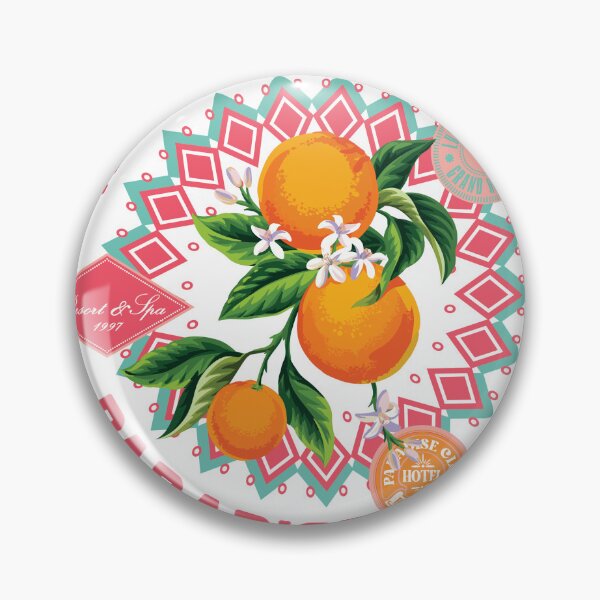 Item preview, Resort Di Frutta Paradise Fresh Orange Citrus Badge T-Shirt designed and sold by Atique Creations.