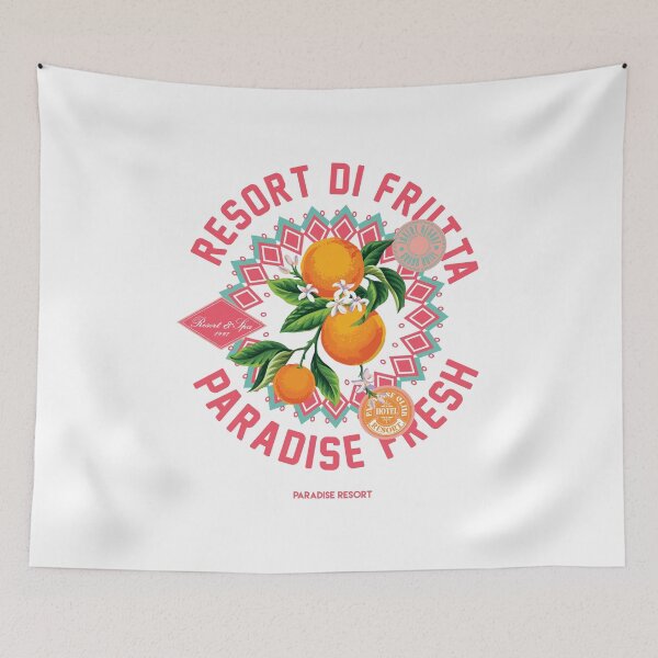 Item preview, Resort Di Frutta Paradise Fresh Orange Citrus Badge T-Shirt designed and sold by Atique Creations.