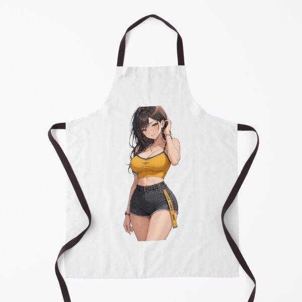 Item preview, Stylish Anime Girl in Yellow Crop Top and Denim Shorts designed and sold by iloveanimechibi.
