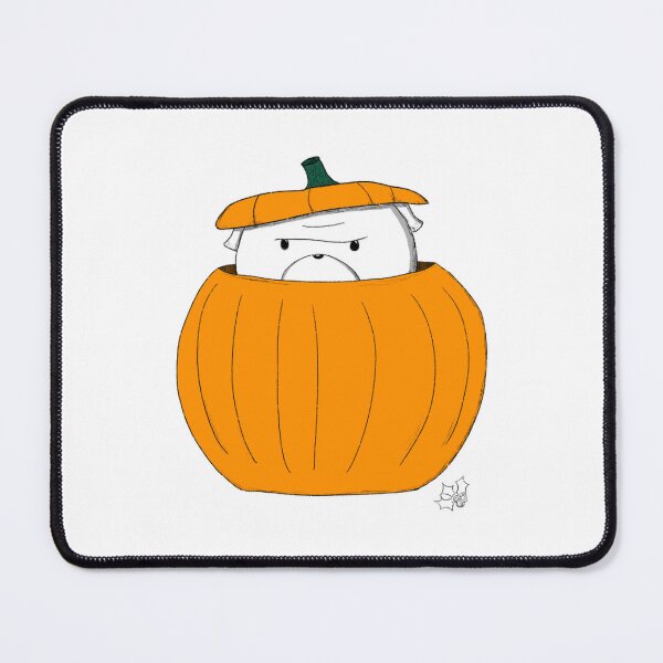Item preview, Cute Grumpy Pumpkin Bully Bulldog Halloween Art designed and sold by hollydoesign.