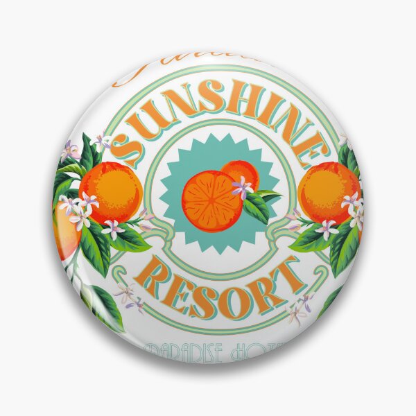 Item preview, Paradise Sunshine Resort Orange Botanical Hotel Badge T-Shirt designed and sold by Atique Creations.