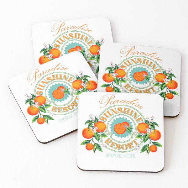Item preview, Paradise Sunshine Resort Orange Botanical Hotel Badge T-Shirt designed and sold by Atique Creations.
