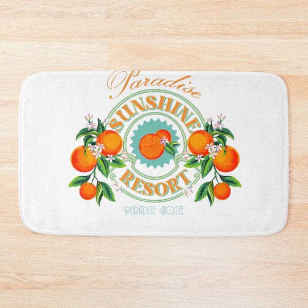 Item preview, Paradise Sunshine Resort Orange Botanical Hotel Badge T-Shirt designed and sold by Atique Creations.