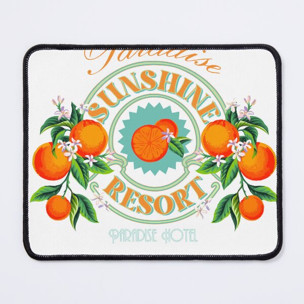 Item preview, Paradise Sunshine Resort Orange Botanical Hotel Badge T-Shirt designed and sold by Atique Creations.