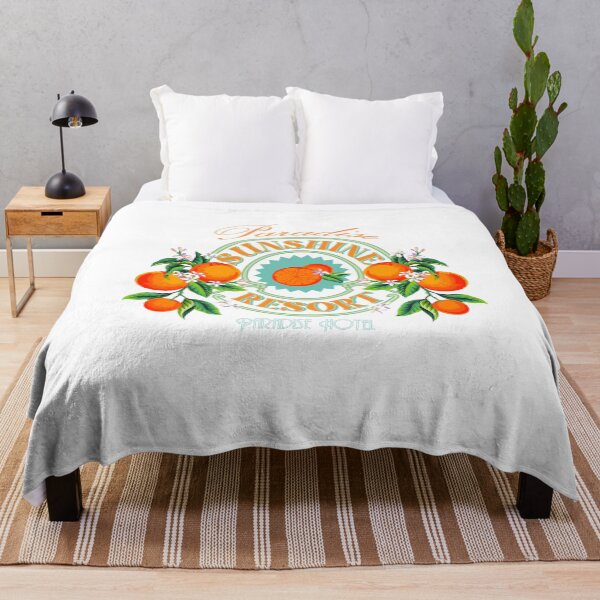Item preview, Paradise Sunshine Resort Orange Botanical Hotel Badge T-Shirt designed and sold by Atique Creations.