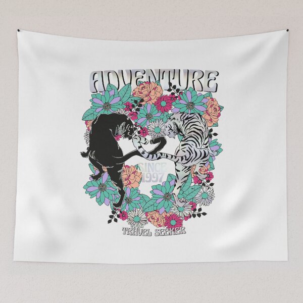 Item preview, Adventure Travel Seeker Since 1997 Floral Wild Cats T-Shirt designed and sold by Atique Creations.
