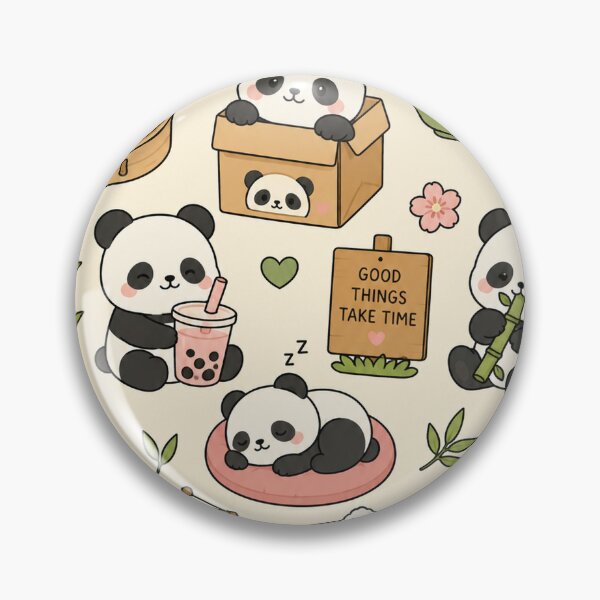 Item preview, Cute Panda Tea Bamboo Kawaii Pattern designed and sold by Soft Berry Studio.