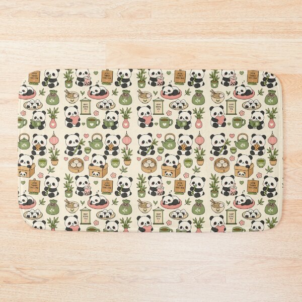 Item preview, Cute Panda Tea Bamboo Kawaii Pattern designed and sold by Soft Berry Studio.