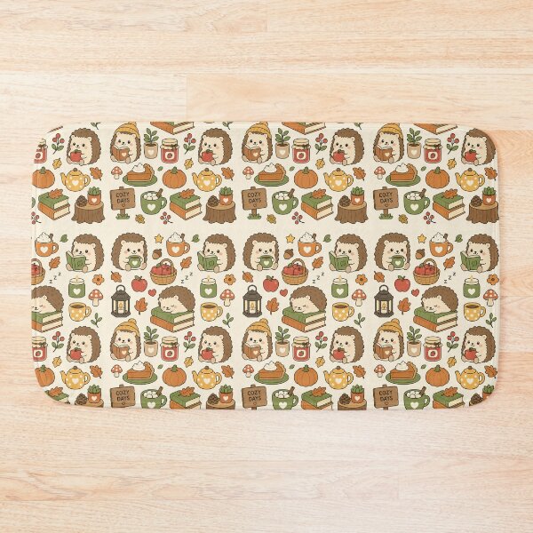 Item preview, Cute Hedgehog Cozy Autumn Kawaii Pattern designed and sold by Soft Berry Studio.