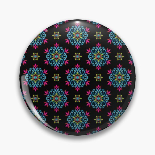 Item preview, Seamless Pattern with Blue and Pink Floral Mandala Motifs designed and sold by PowerAntShop.