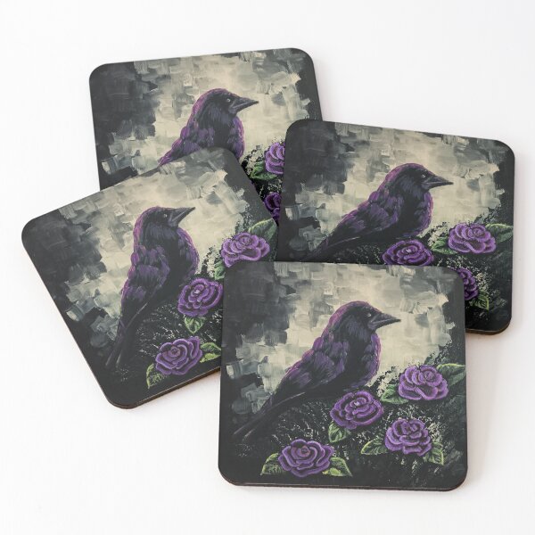 Item preview, Crow Among Velvet Roses designed and sold by ArtistsAtticWI.