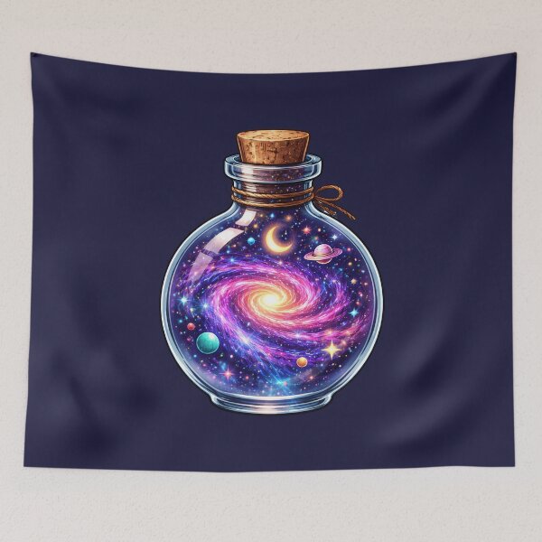 Item preview, Cosmic Galaxy Potion Bottle Fantasy Art Prints Collection designed and sold by PinUpPizzazz.