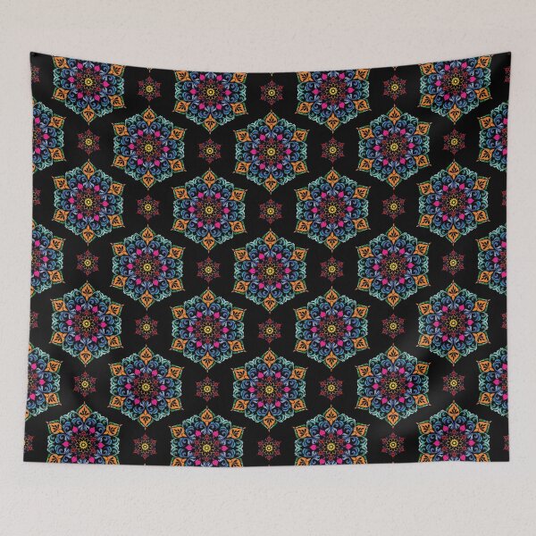 Item preview, Seamless Pattern with Ornate Multicolored Floral Mandalas designed and sold by PowerAntShop.