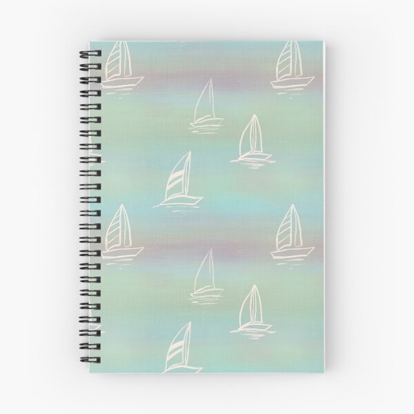 Item preview, Shades of blue cruise sailboats on colorful Ombre dreamy summer gradient  designed and sold by PrettywithColor.