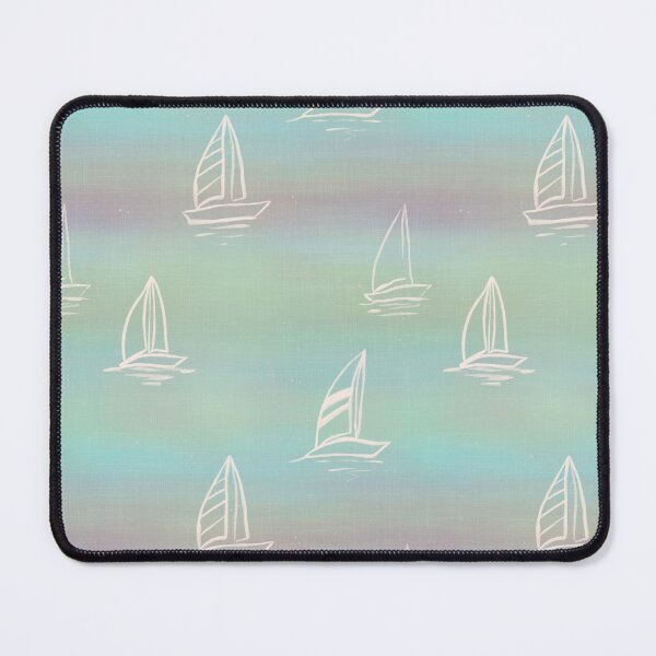 Item preview, Shades of blue cruise sailboats on colorful Ombre dreamy summer gradient designed and sold by PrettywithColor.