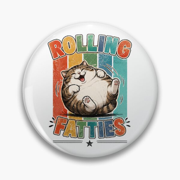 Item preview, Rolling Fatties Funny Chubby Cat Retro Vintage designed and sold by QuiteOrbit.